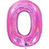 Ballon Chiffre 0 Fushia Holographique 