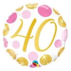 Ballon 40 Pois Rose Et Or 