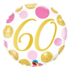 Ballon 60 Pois Rose Et Or 