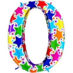 Ballon Chiffre 0 Motif Etoiles 