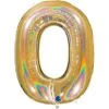 Ballon Chiffre 0 Or Holographique 