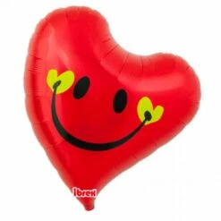 Ballon Mylar Coeur Sweet Smiley Rouge 