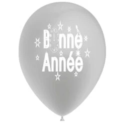 Ballon Bonne Année 1 Face Coloris Argent 