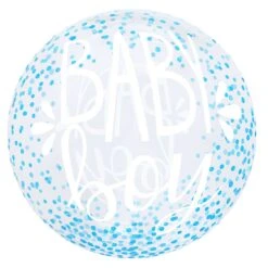 Ballon Bubble Baby Boy Confettis 