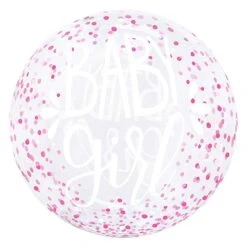 Ballon Bubble Baby Girl Confettis 
