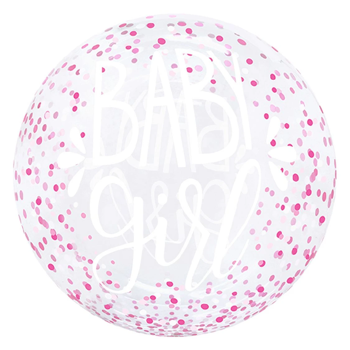 Ballon Bubble Baby Girl Confettis 1 Ballon Bubble Baby Girl Confettis