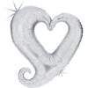 Ballon Mylar Coeur Chaine Holo Argent 