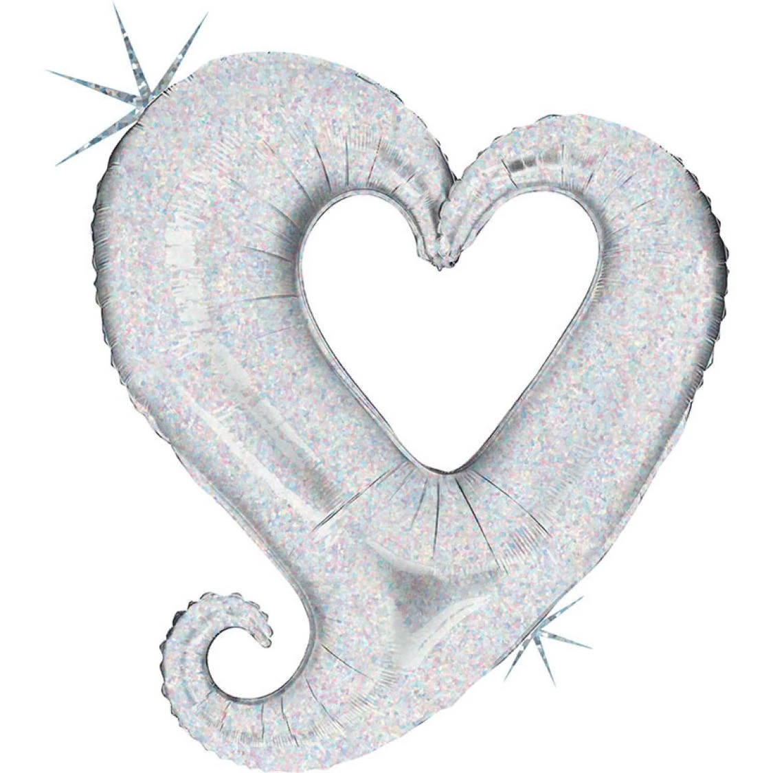 Ballon Mylar Coeur Chaine Holo Argent 1 Ballon Mylar Coeur Chaine Holo Argent