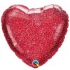 Ballon Mylar Coeur Glittergraphic Red 