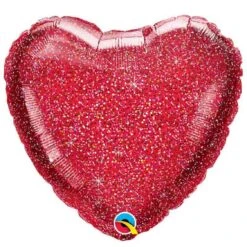 Ballon Mylar Coeur Glittergraphic Red 