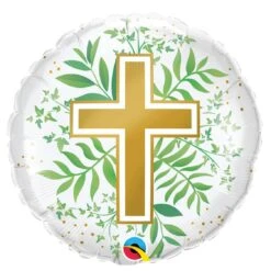 Ballon Golden Cross And Greenery 