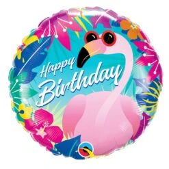 Ballon Happy Birthday Flamant 