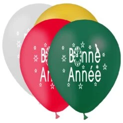 Ballon Bonne Année 1 Face Coloris Assortis 