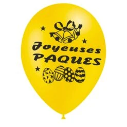 Ballon Joyeuses Pâques 1 Face Jaune 