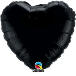 Ballon Mylar Coeur Noir (Onyx Black) 