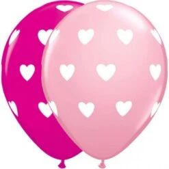 Ballon Coeur Tout Autour Rose Et Magenta 