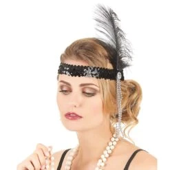Bandeau Charleston Sequins Noir 