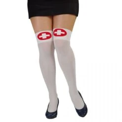 Bas Infirmière Blanc Avec Croix Rouge 