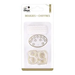 Blister De 10 Bougies + 10 Chiffres Avec Socle En Plastique 