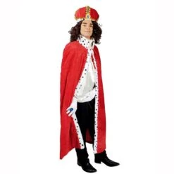 Cape Velours Rouge Avec Fausse Hermine 