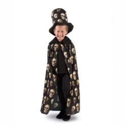 Cape Têtes De Mort Et Haut De Forme Enfant 