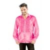 Chemise Disco Homme à Frou Frou Rose 