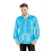 Chemise Disco Homme à Frou Frou Turquoise 