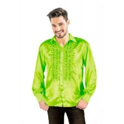 Chemise Disco Homme à Frou Frou Verte 