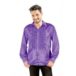 Chemise Disco Homme à Frou Frou Violette 