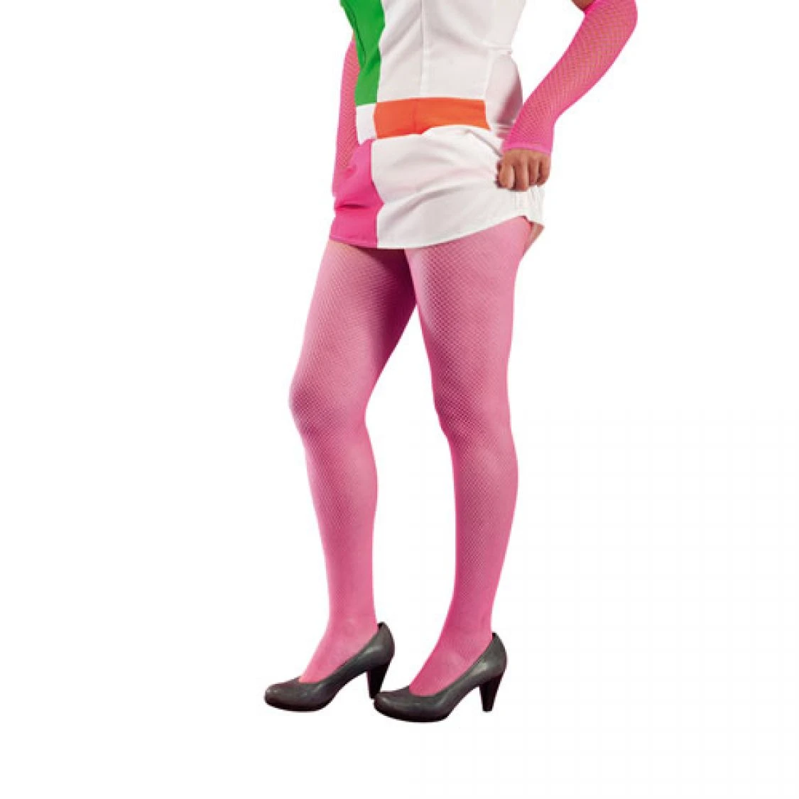 Collant Résille Rose Fluo Petite Maille 1 Collant Résille Rose Fluo Petite Maille