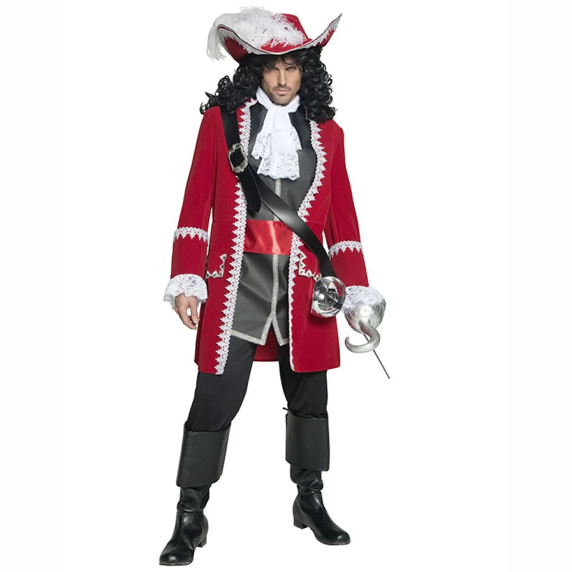 Déguisement Capitaine Pirate Rouge Luxe 1 Déguisement Capitaine Pirate Rouge Luxe