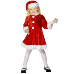 Déguisement Mère Noël Effet Velours Fille 