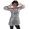Tunique Disco Femme Sequins - Argent 