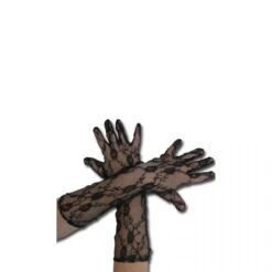 Gants Longs Noirs En Dentelle 