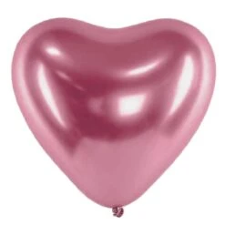Ballon Coeur Chrome Rose 