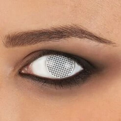 Lentilles De Contact Fantaisie Oeil Blanc Quadrillé 