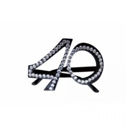 Lunettes Plastique Age 40 Avec Strass Noires 