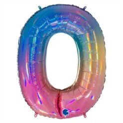 Ballon Chiffre 0 Arc En Ciel 