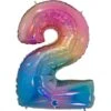 Ballon Chiffre 2 Arc En Ciel 