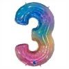 Ballon Chiffre 3 Arc En Ciel 