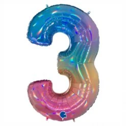 Ballon Chiffre 3 Arc En Ciel 