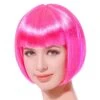 Perruque Adulte Carré Court Rose Fluo 
