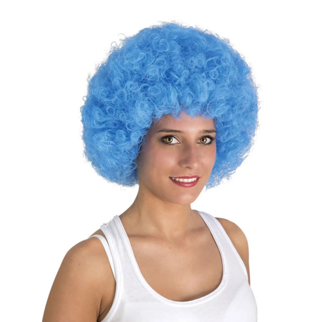 Perruque Adulte Afro Bleue 1 Perruque Adulte Afro Bleue