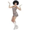 Robe Disco Argent Adulte 