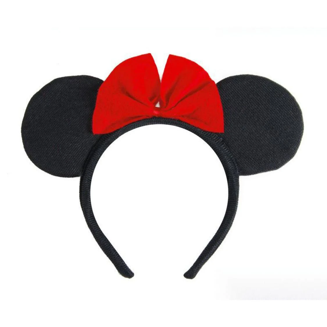 Serre Tête De Souris Noire Avec Noeud Rouge 1 Serre Tête De Souris Noire Avec Noeud Rouge